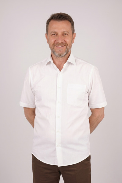 nacar çarşı Men's Dad White Classic Cut Short Sleeve Shirt