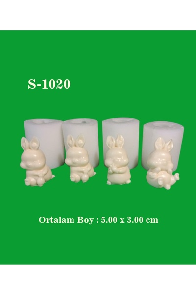 AnkaHobiMarket 4 LÜ Tavşan Set Silikon Kalıp (S1020)