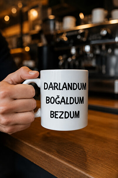 chic crazze كوب سيراميك بتصميم البحر الأسود مكتوب عليه "Darlandum Boğaldum Be...