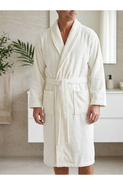 Dantelux Halat de baie unisex din bumbac (Mărime standard S/M)