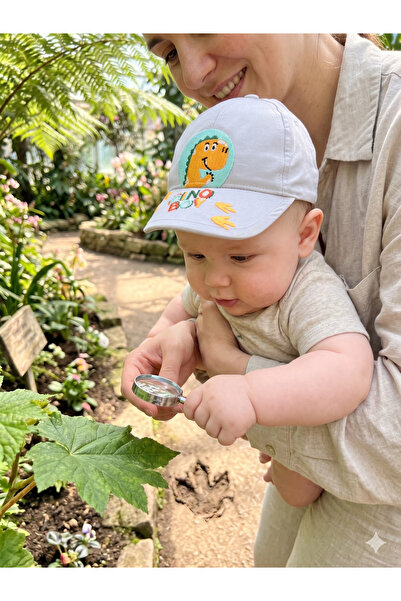 PIECE SIGNATURE Modern Dinosaur Embroidered Baby Sun Hat - Cool and Protectiv...