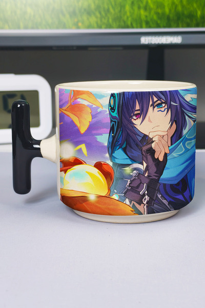 ZipZap Ororon Genshin Impact Printed Ceramic Luxury Mug (1 Piece) T-Shaped Sp...