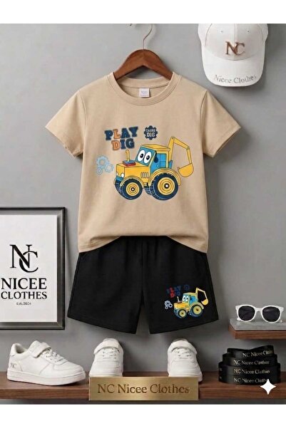 NC Nicee Clothes Tricou și pantaloni scurți de vară pentru copii, unisex (imp...