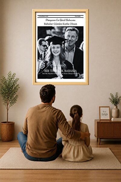 benden olsun Babalar Günü Hediyesi Kişiye Özel Fotoğraflı Gazete Kapağı Tasar...