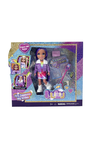 Lulu Fashion - 5" Vogue & Stylish with purple hair, a selfie stick, and a han...