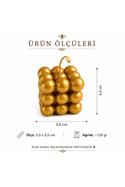 Mine style %100 Doğal Balmumu Bubble Küp Mum El Yapımı Dekoratif