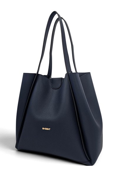 Evident Navy Blue, Soft Textured, Casual, Puppy-Style, Large Volume, Shopper, Women's Shoulder Bag