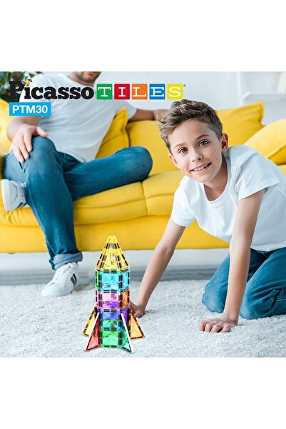 PicassoTiles بلاي سيت بيكاسو تايلز - مجموعة ألعاب مغناطيسية بحجم السفر