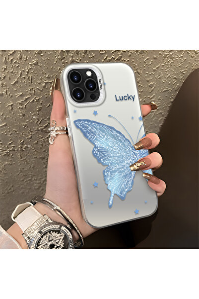 PATTERNOVA iPhone 15 Pro Uyumlu Nazarik Kelebek Desenli, Tam Kaplama Koruma, ...