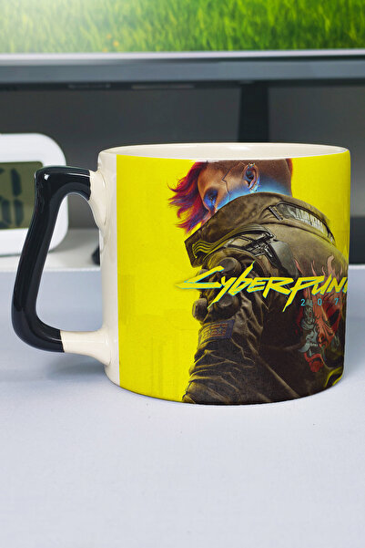 ZipZap Cyberpunk 2077 Printed Ceramic Luxury Mug (1 Piece) Custom Black Handl...