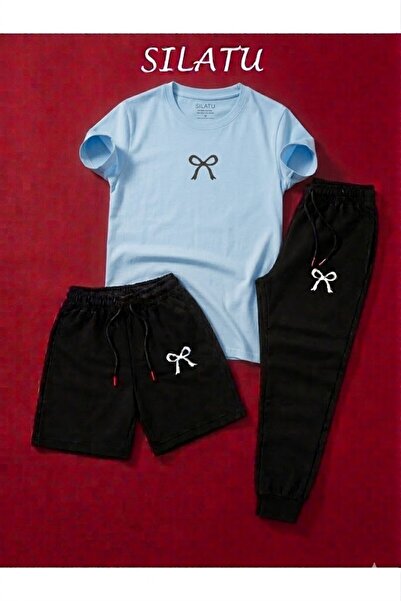 SILATU White Ribbon Printed 3-Piece Set