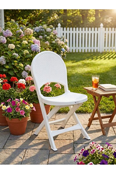 The Living Modern Foldable Plastic Chair | Durable Garden & Travel Seat
