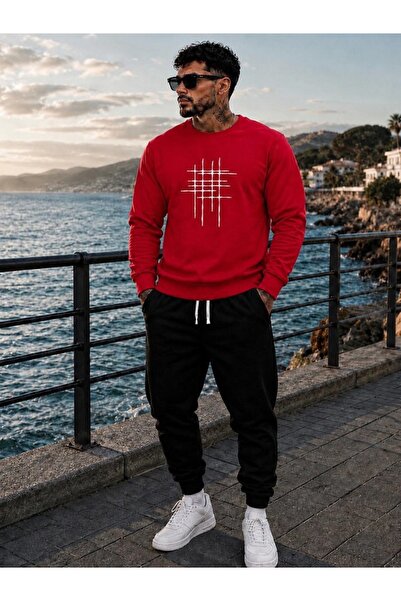 FAEL LİFE SET UNISEX CU GULER ROTUND ȘI PANTALONI DE TRENING CU IMPRIMEU
