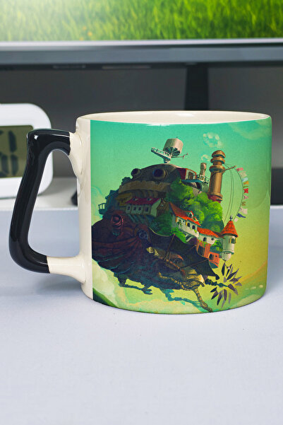 ZipZap كوب سيراميك فاخر مطبوع عليه رسومات أنمي Howl's Moving Castle (قطعة واح...