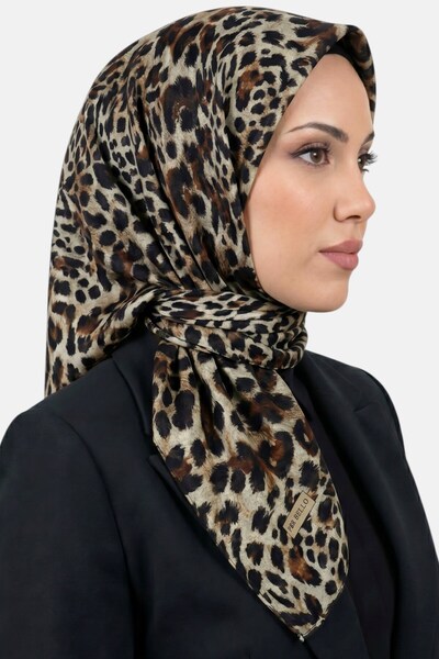 hadiora Women's Beige Brown Leopard Patterned Stitched Writing Pad