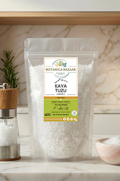 Botanica Bazaar Katkısız Çankırı Granül Kaya Tuzu 500 gr - %100 Doğal İyotsuz...