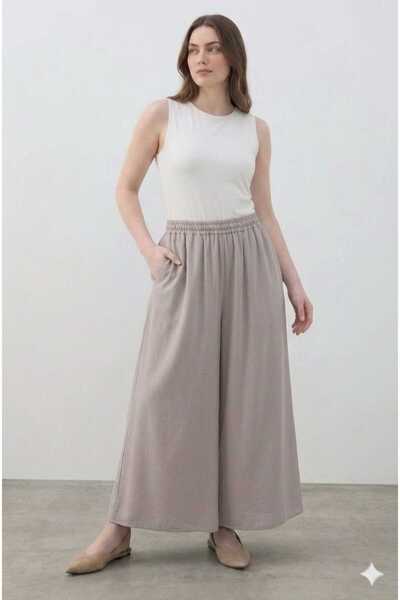 QUAWEAR Elastic Waist Modal Fabric Skirt with Side Pockets