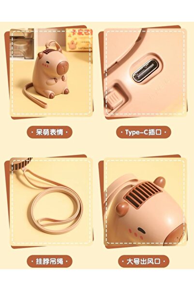 ESCE Capybara Fan Taşınabilir Askı Aparatlı El Fanı Mini Vantilatör