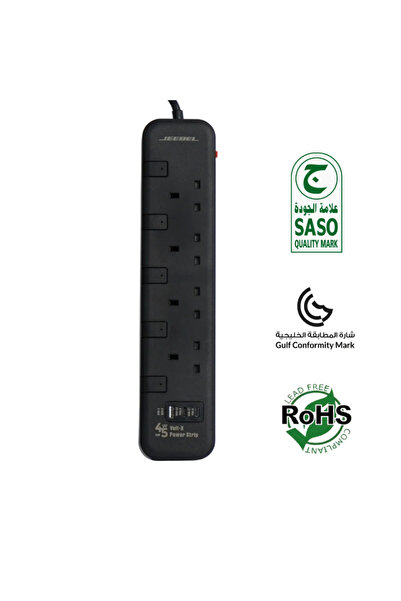 Jeebel Gable SASO Certified 2990W Power Strip | 45W GaN Fast Charging, 4 Inde...