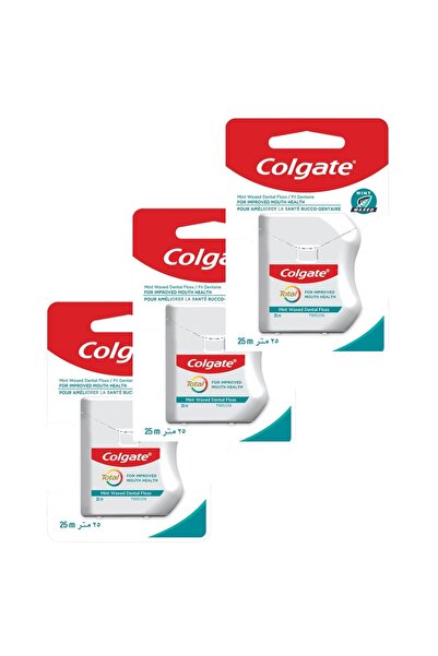 Colgate Palmolive خيط تنظيف الاسنان مشمع بنكهة النعناع من كولجيت ، 25 متر * 3...