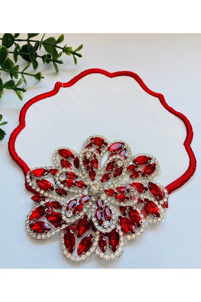 ELÇİÇEK HOME Sunum Peçete,Kokteyl Peçete,Lüks Taşlı Kahve Yanı Sunum Peçete 1...