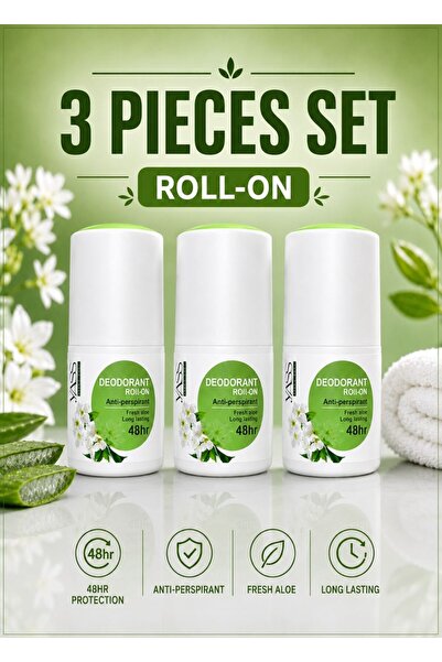 yass 3 Pieces Fresh Aloe Deodorant Roll-On Set – 48H Anti-Perspirant Protection