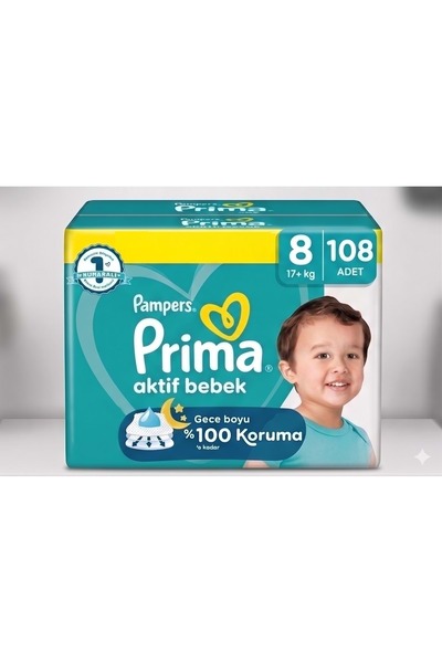 Prima Bebek Bezi 8 Beden 17+ KG XXXLarge 108 Adet Süper Aylık Pk