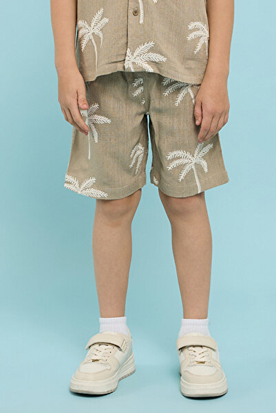 R&B Embroidered Shorts with Drawstring Waist