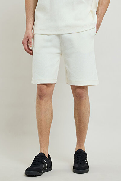 R&B Textured Shorts with Drawstring Waist