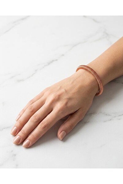 Beksy Accessory Saf Bakır Bileklik - El İşçiliği Ayarlanabilir Helezon ve Çiz...