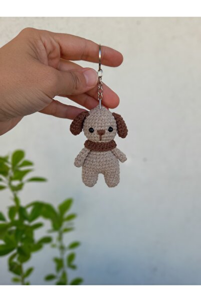 renklivekreatif Amigurumi örgü köpek anahtarlık 8cm
