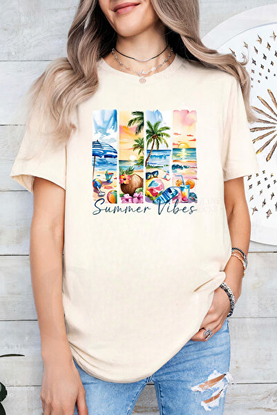 Sarah's Boutique Women's T-shirt – 100% cotton – Watercolor Beach