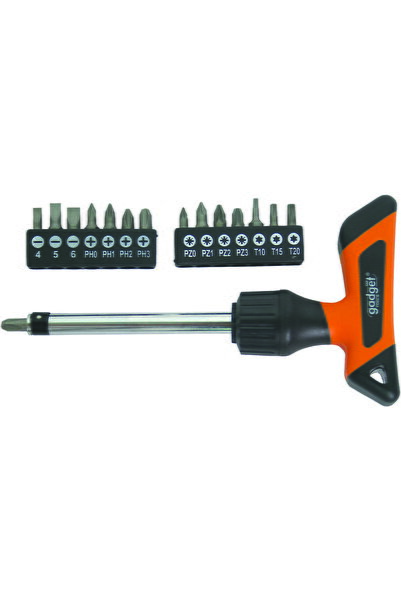 Gadget Surubelnita cu clichet ,maner T cu biti , 16pcs set