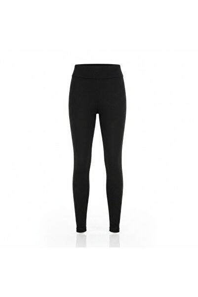 Generic Women's Black Ribbed High-Waisted Leggings