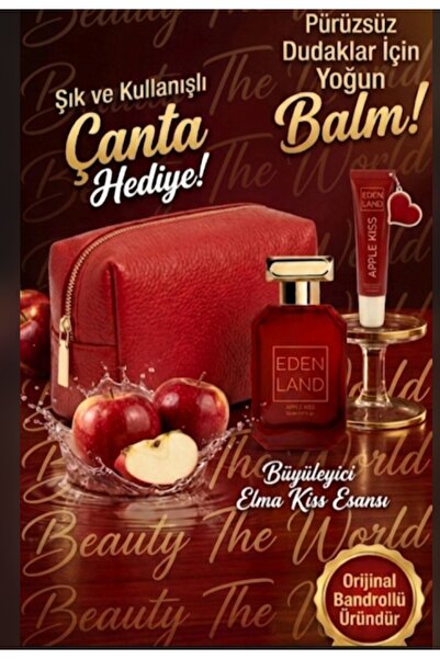 EDEN Elma Esanslı Özel Seri Parfüm, Lip Balm ve Hediye Çanta Seti