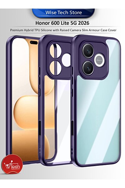 Wtech Honor 600 Lite 5G 2026 Premium Hybrid TPU Silicone with Raised Camera S...