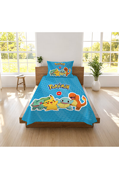 hediyechy Gift Duvet Cover Pikaçhu Themed 3D Pattern Printed Single Pique Set