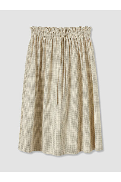 LC Waikiki Nevavm Plaid Skirt with Elastic Waist