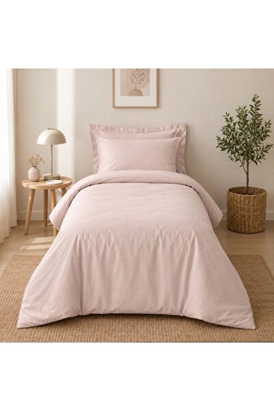 Cotton Box Bed linen 1 person Plain Powder Pink, Cotton Box, ranforce Cotton