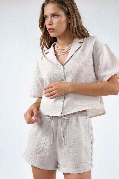Hiccup Busem Normal Waist Wide Leg Shorts