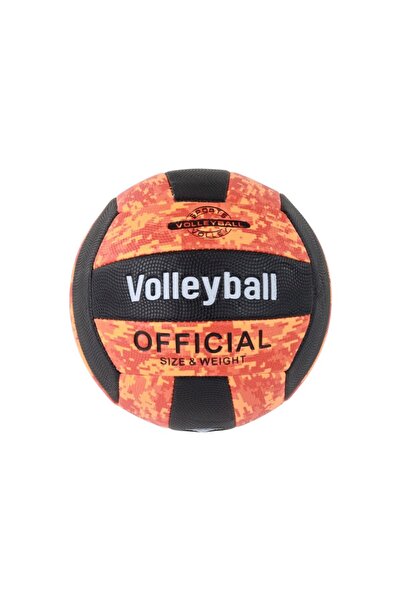 LeanToys Minge de volei orange și neagră, mărimea 5, 17084