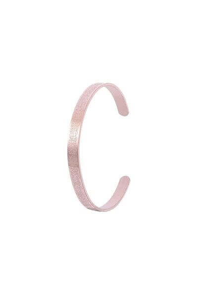 Yallabena C‑Shape Open Stainless Steel Bracelet – Rose Gold Arabian Style
