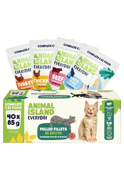 Animal Island Carne de vită/Pui/Carne de curcan/Pește 40x85g