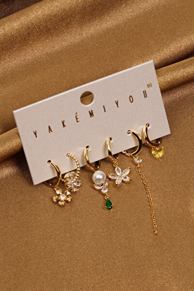 Süspüs Accessories Multiple Gold Color Yakemiyou Earrings