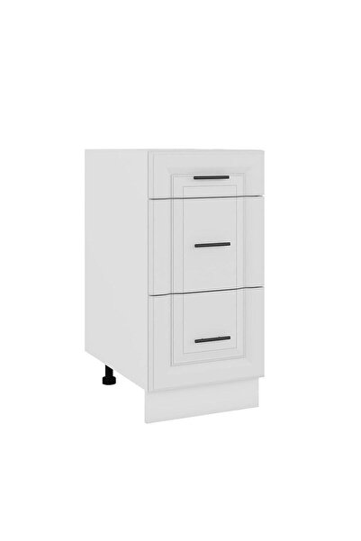 Sani Corp de bucătărie inferior cu 3 sertare, Soft premier, 40 x 48 x 82 cm, Alb