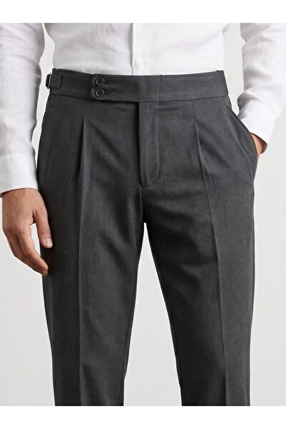 BASEL.CO Old Money Fabric Trousers with Adjustable Waist Detail