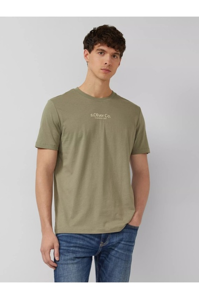 s.Oliver Tricou bărbătesc cu guler rotund, din bumbac, croială normală