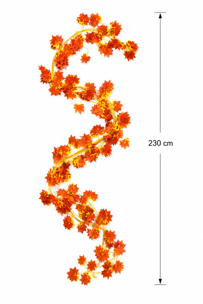 Happyland Yapay Yaprak Çiçek Sonbahar Turuncu Çınar Yaprağı 230 cm 1 Pakete 12 Adet Dal HPY-26178