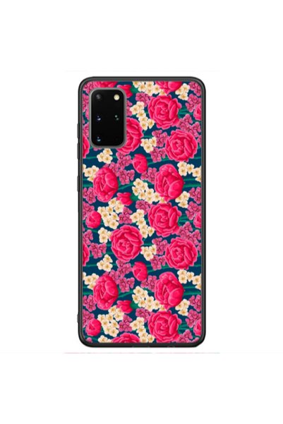 Other Samsung S20 Red and pink Flowers Black Glossy Θήκη