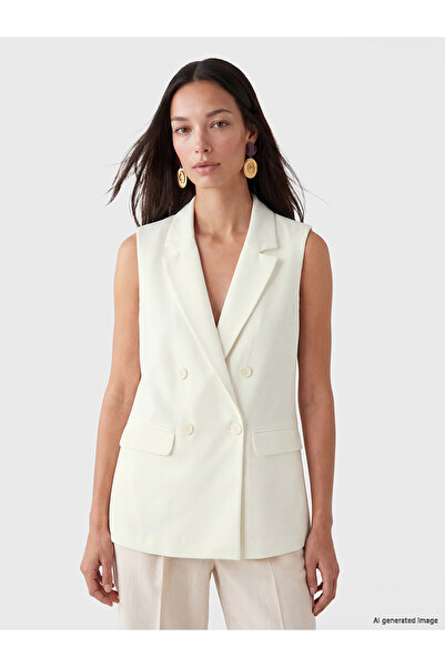 LC Waikiki Ozmarka New Season Double-Breasted Collar Women's Classic Vest